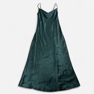 Zara Deep Green Satin Dress